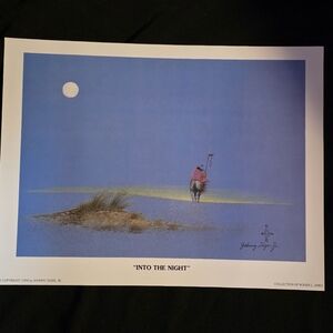 “Into the Night” by Johnny Tiger Jr. – Signed Print – $150